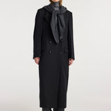 ROHE - Large knitted triangle scarf | anthracite melange
