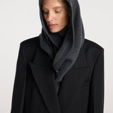 ROHE - Large knitted triangle scarf | anthracite melange
