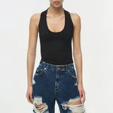 Simkhai - Erie High Waist Distressed Denim Pant
