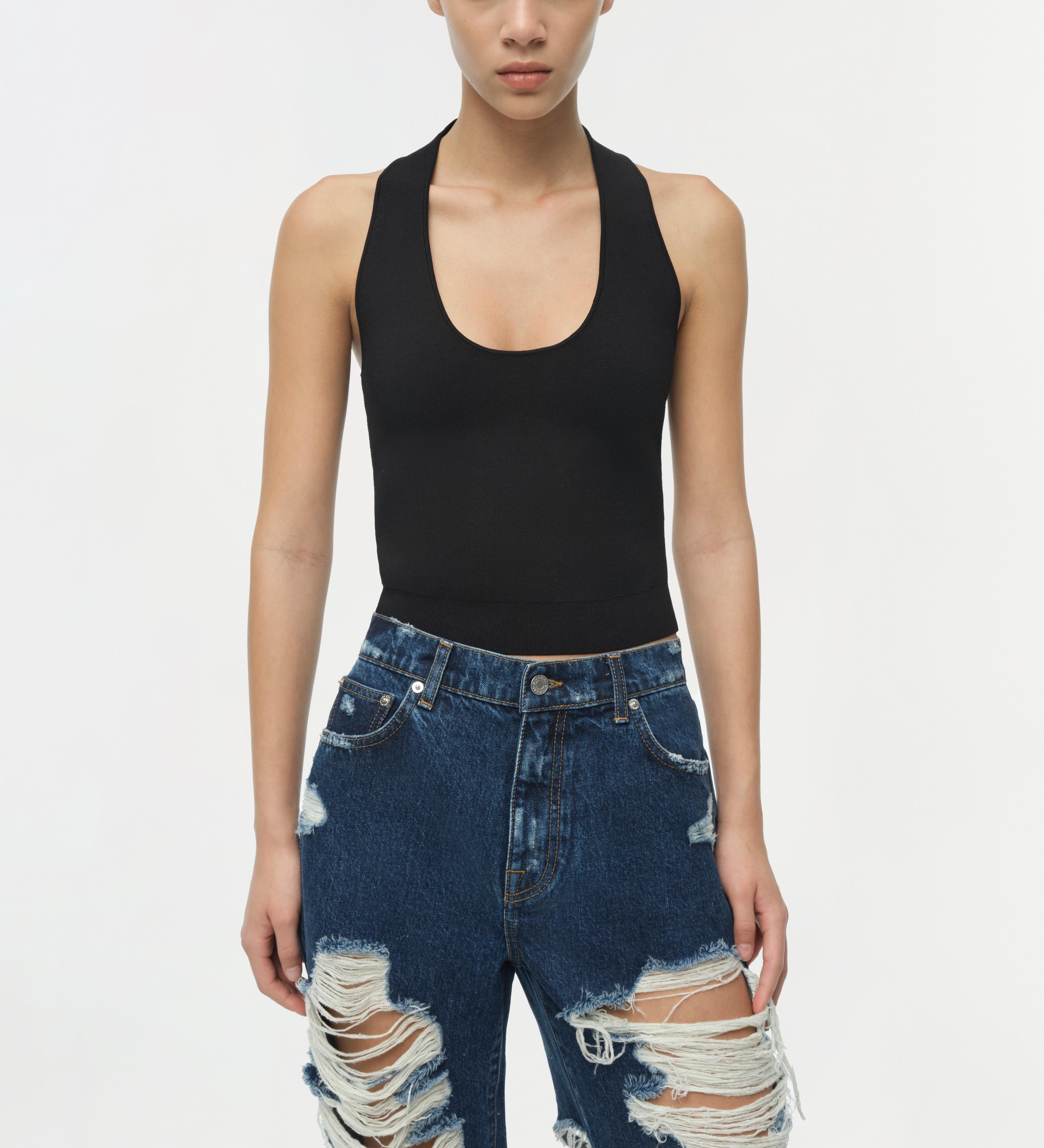 Simkhai - Erie High Waist Distressed Denim Pant