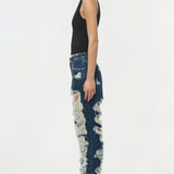 Simkhai - Erie High Waist Distressed Denim Pant