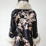 Conner Ives - The Demi Couture Reconstituted Vintage Fur and Silk Robe - Black