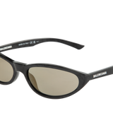 Image 3 of 3 - BLACK - BALENCIAGA Neo Round Sunglasses featuring recycled acetate, round shape, standard fit, Balenciaga logo engraved and enameled on the left temple and lasered logo on the right lens. Lens material: nylon. 100% UVA/UVB protection. Acetate. Made in Italy
