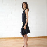 Conner Ives - The Recycled Spandex Shell Belt Midi Dress - Black