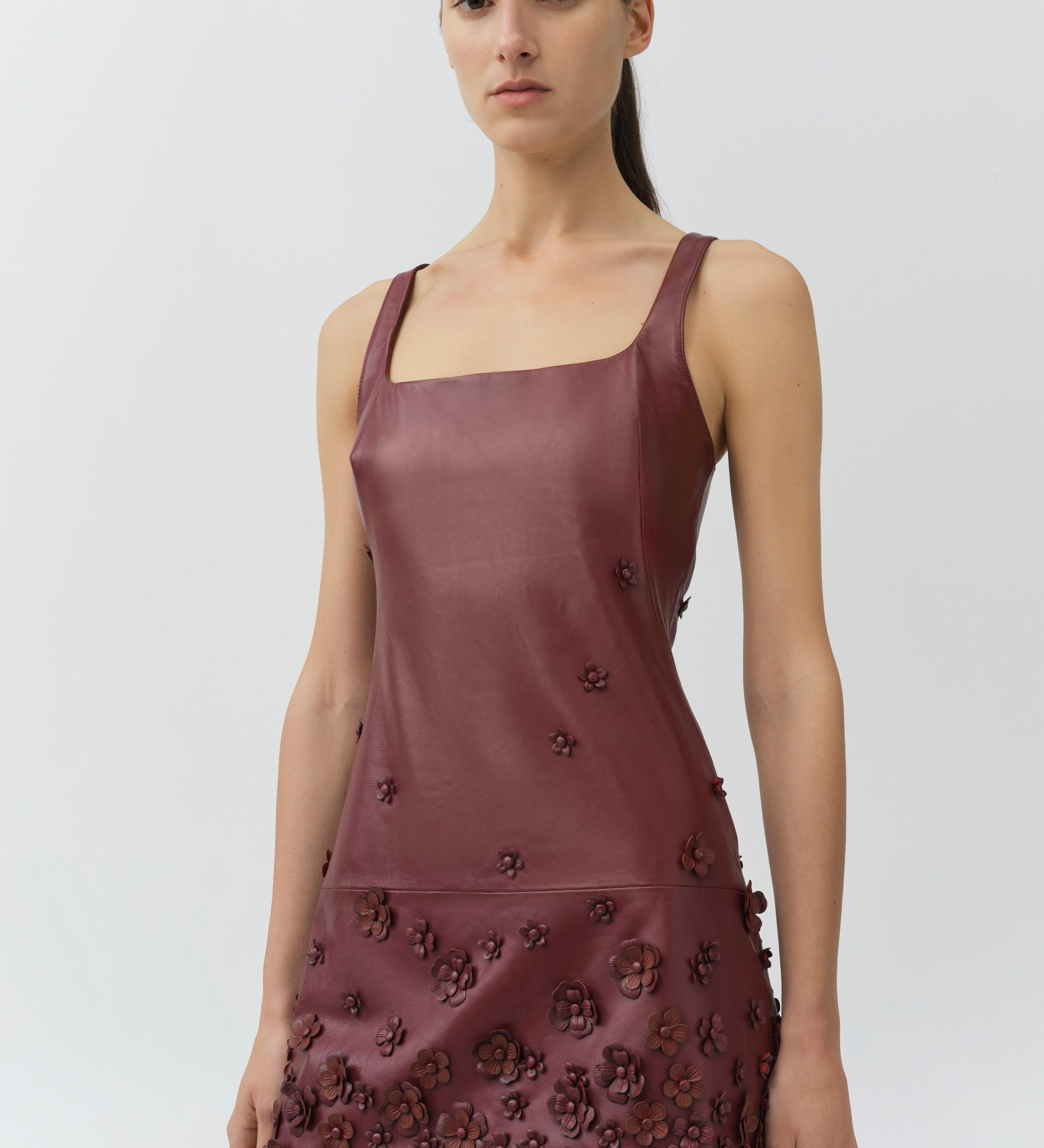 Simkhai - Talen Floral Leather Mini Dress