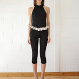 Conner Ives - The Halter Neck Jumpsuit With Abalone Shell Belt