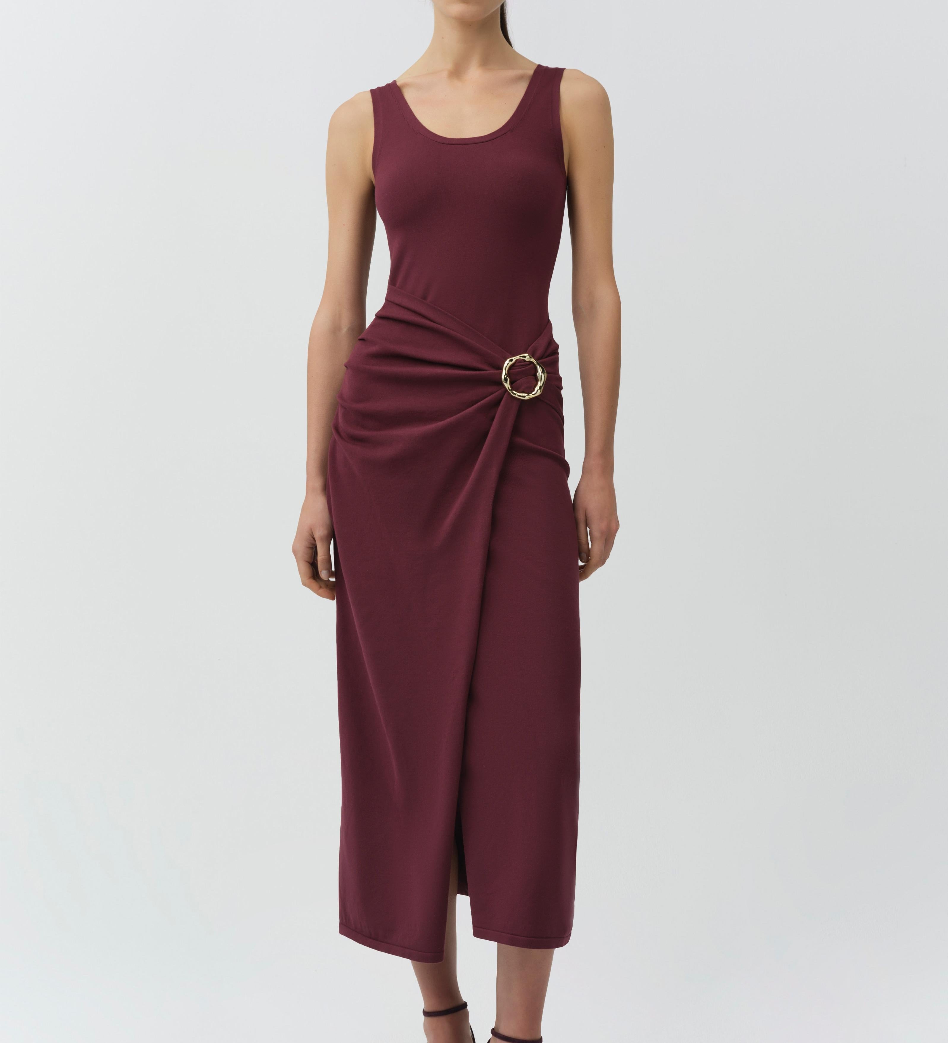 Simkhai - Genne Draped Knit Midi Dress