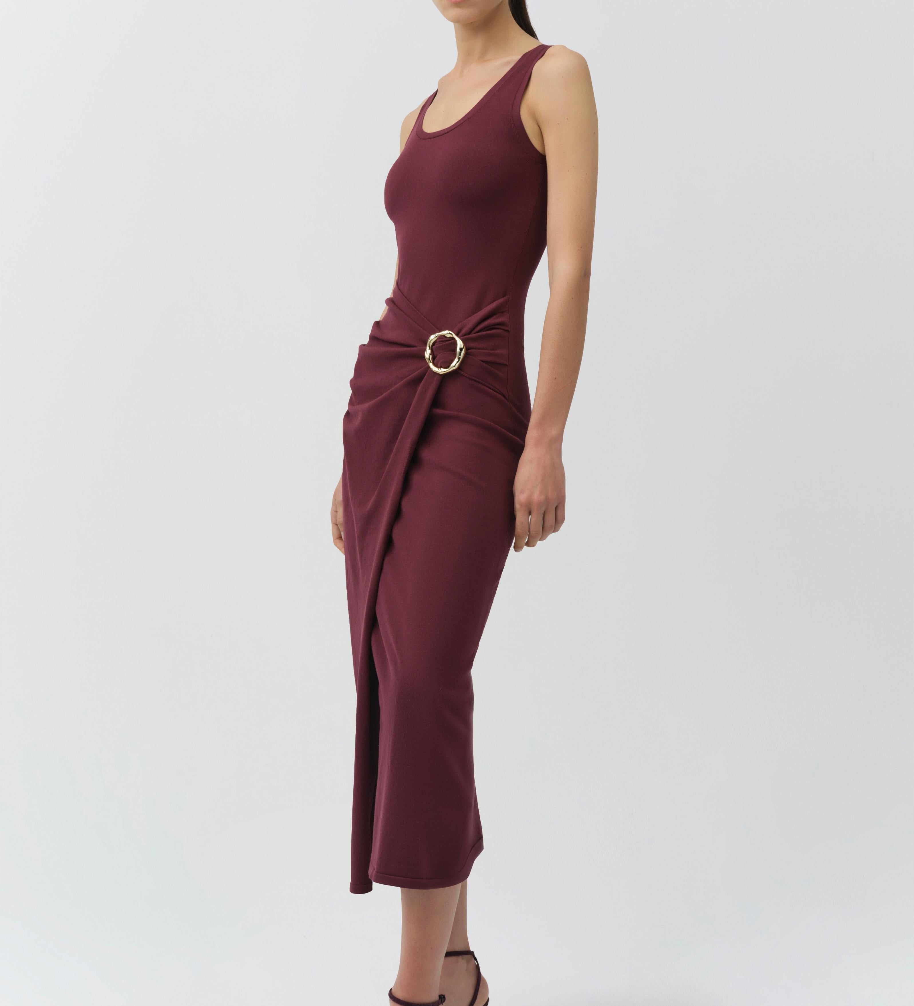 Simkhai - Genne Draped Knit Midi Dress