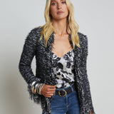 L'AGENCE - Azure Fringe Cardigan Blazer