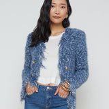 L'AGENCE - Azure Fringe Cardigan Blazer