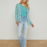 L'AGENCE - Azure Fringe Cardigan Blazer