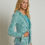 L'AGENCE - Azure Fringe Cardigan Blazer