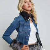 L'AGENCE - Shea Shearling Denim Jacket