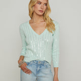 L'AGENCE - Trinity Sequin Cabled Pullover