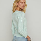L'AGENCE - Trinity Sequin Cabled Pullover