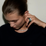 Dorsey - THEODORA DOUBLE TRILLION EMERALD RING STACK, SILVER
