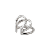 Dorsey - PAVÉ TRIPLE EAR CUFF, SILVER