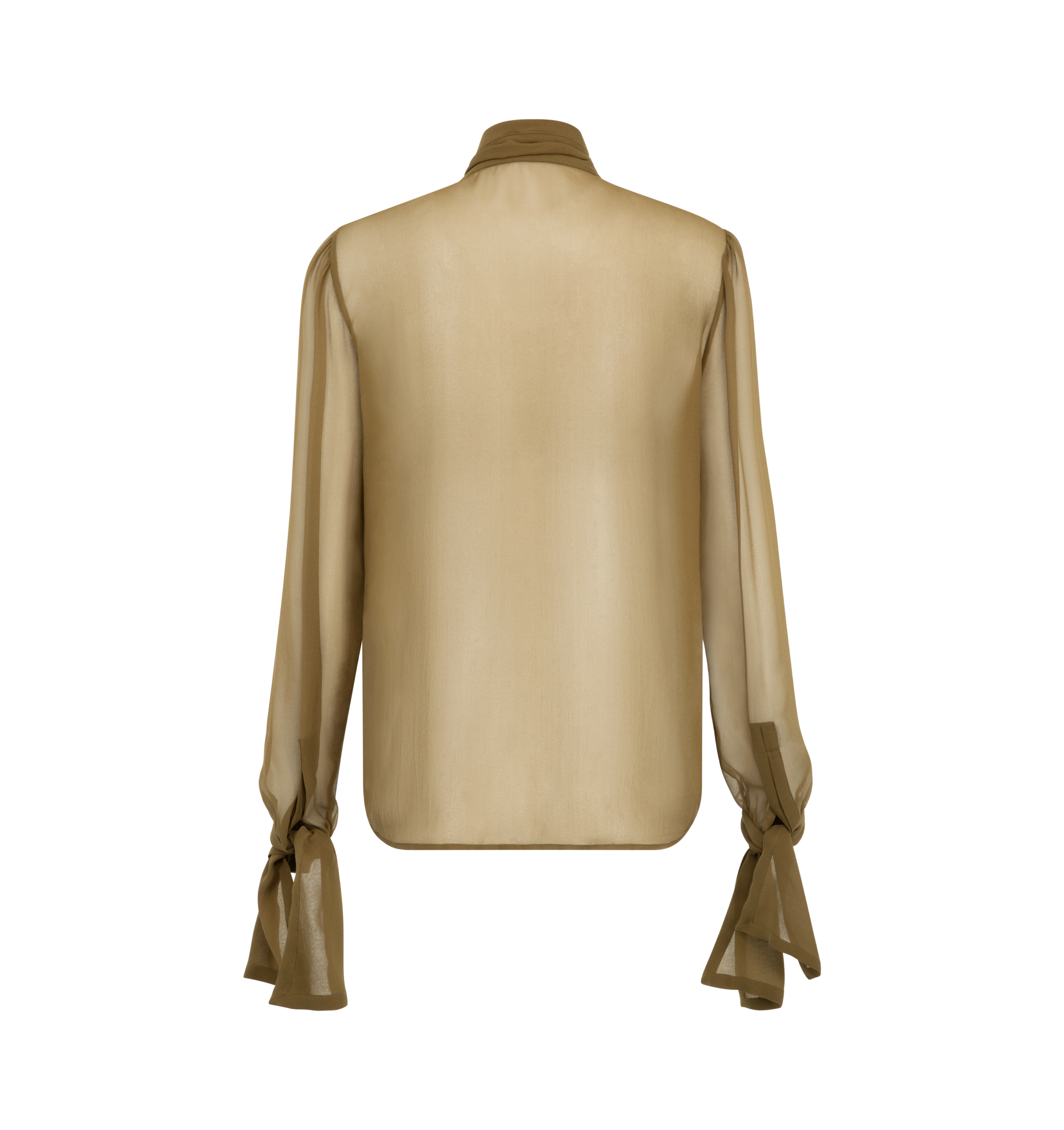 Saint Laurent - Tie - Neck Crepe Mesh Silk Blouse