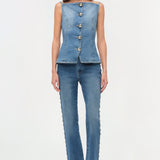 Simkhai - Junie Studded Denim Top