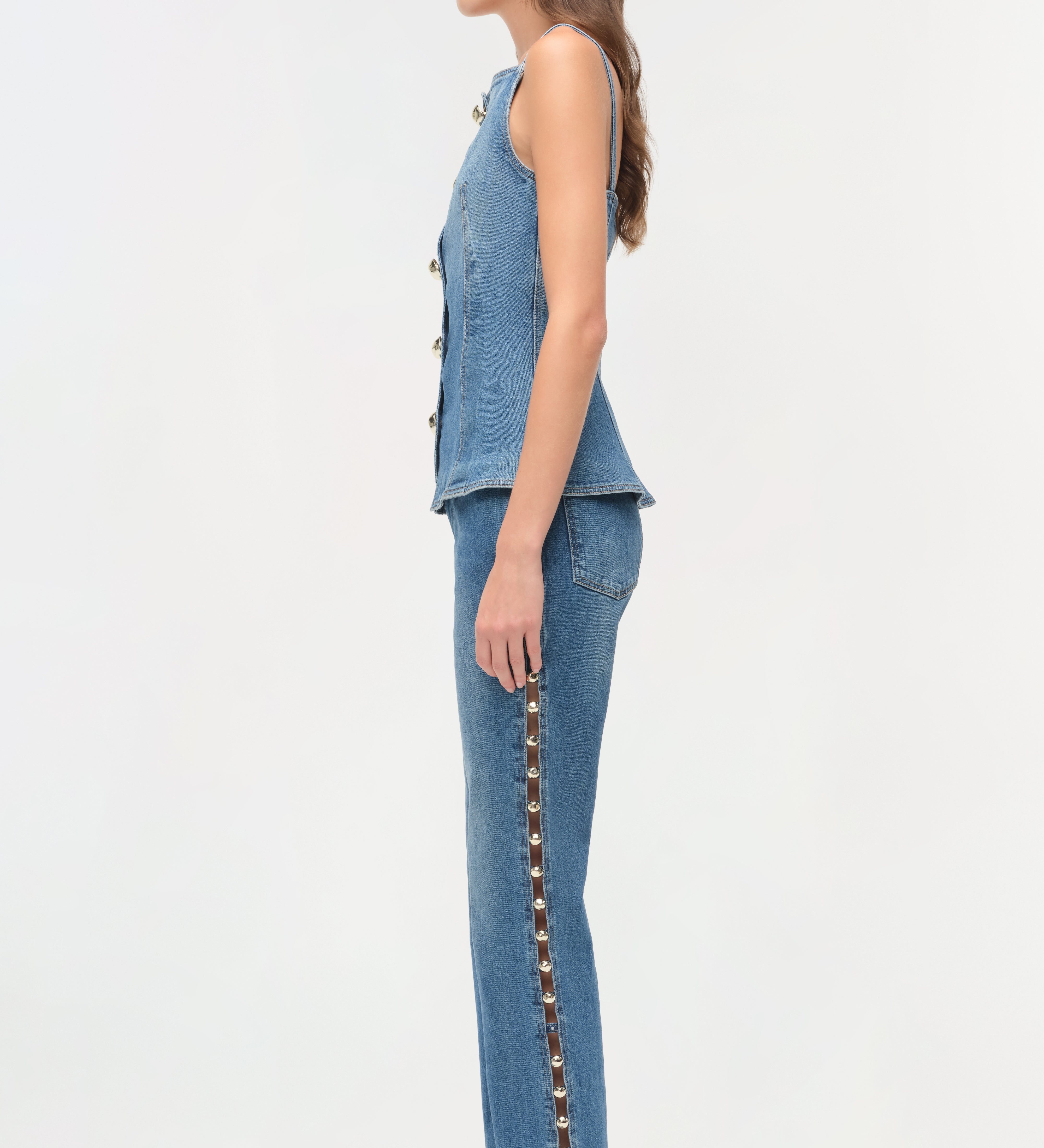 Simkhai - Amelia Studded Denim High Rise