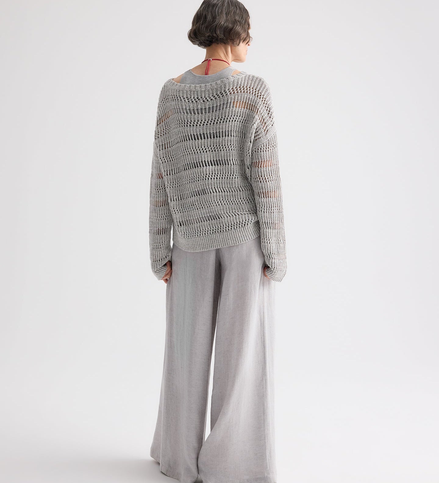 TWP - Wide Neck Long Sleeve Sweater in Linen Silk