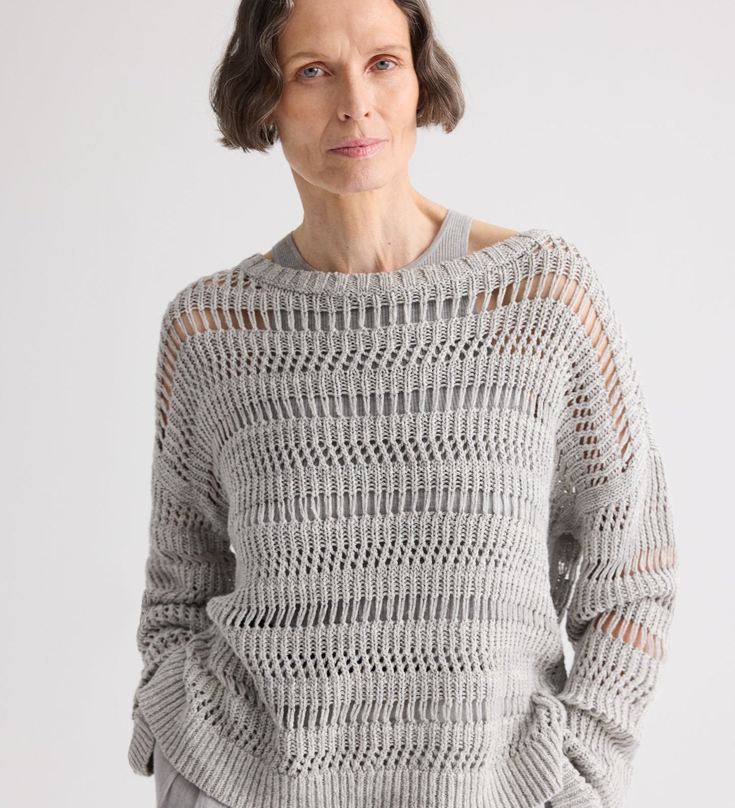 TWP - Wide Neck Long Sleeve Sweater in Linen Silk