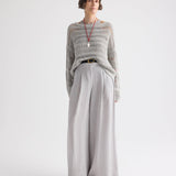 TWP - Wide Neck Long Sleeve Sweater in Linen Silk