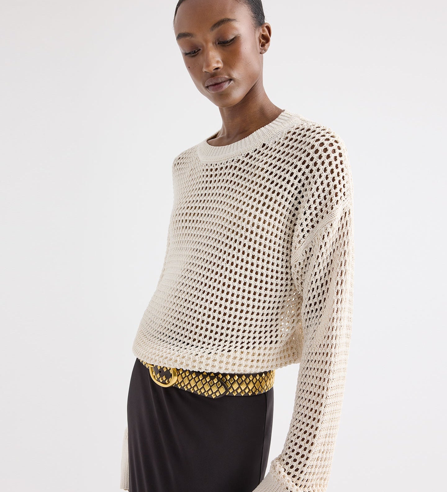 TWP - L Open Stitch Pullover Sweater in Kashy Silk Blend Rope