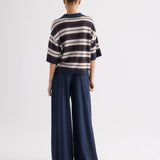 TWP - SS Polo Sweater with Stripes in Italian Cashmere