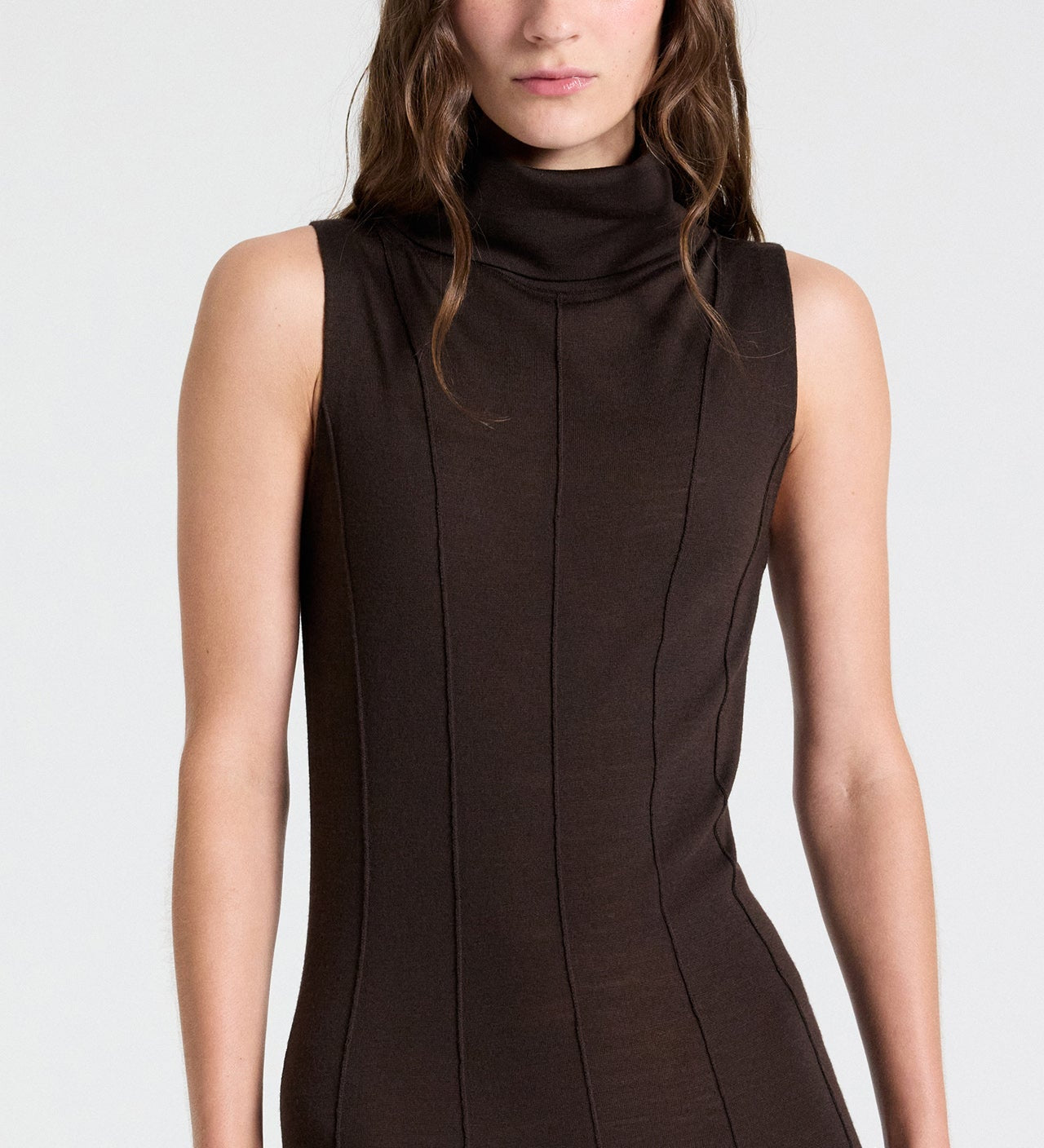 TWP - FUNNEL NECK SLEEVELESS DRESS - AFTER DARK