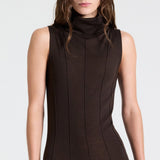 TWP - FUNNEL NECK SLEEVELESS DRESS - AFTER DARK