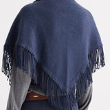 TWP - FRINGE TRIANGLE SCARF - BLUE NIGHTS
