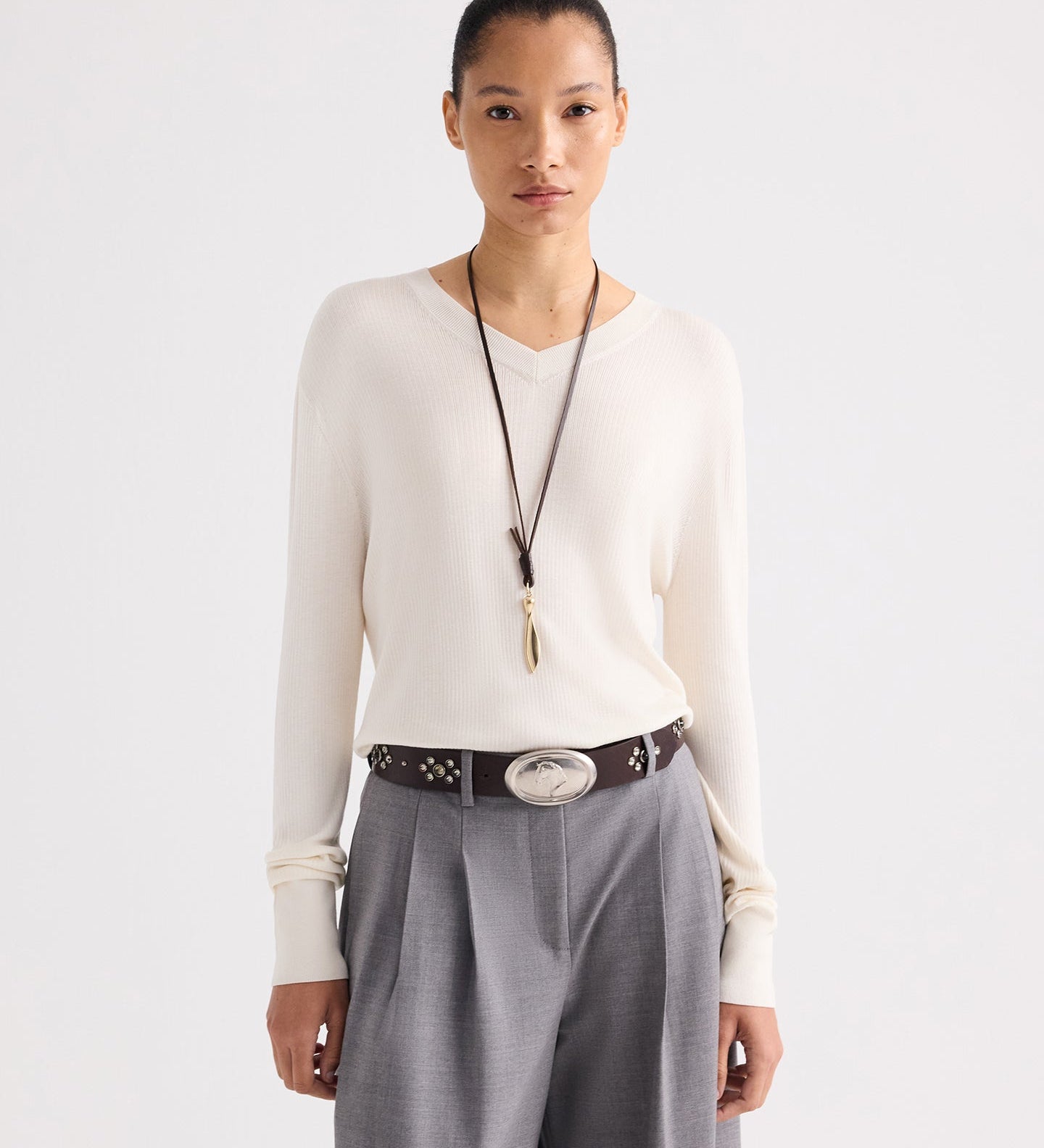 TWP - Second Skin V Sweater in Viscose Silk