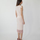 Conner Ives - Embroidered Silk Shift Midi Dress - Pink