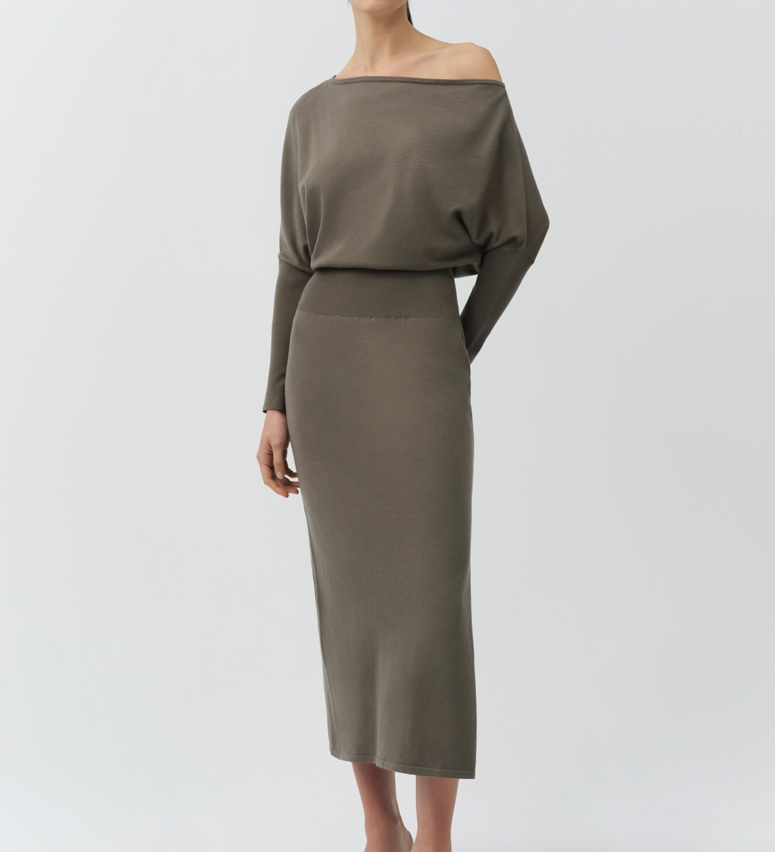 Simkhai - Janese Off Shoulder Knit Midi Dress