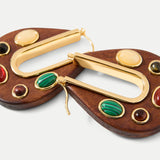 Veronica Beard - Wood Embellished Drop Hoop
