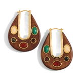 Veronica Beard - Wood Embellished Drop Hoop
