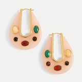 Veronica Beard - Resin Embellished Drop Hoop