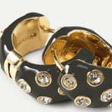 Veronica Beard - Crystal and Enamel Huggie Hoop