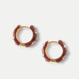 Veronica Beard - Crystal and Enamel Huggie Hoop