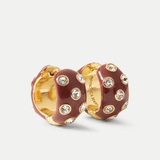 Veronica Beard - Crystal and Enamel Huggie Hoop