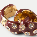 Veronica Beard - Crystal and Enamel Huggie Hoop