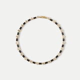 Veronica Beard - Black Enamel and Crystal Barrel Necklace