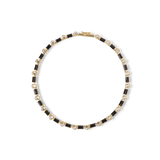 Veronica Beard - Black Enamel and Crystal Barrel Necklace