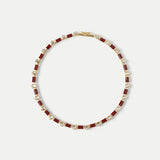 Veronica Beard - Burgundy Enamel and Crystal Barrel Necklace
