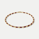 Veronica Beard - Burgundy Enamel and Crystal Barrel Necklace