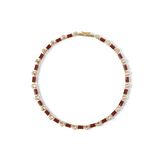 Veronica Beard - Burgundy Enamel and Crystal Barrel Necklace