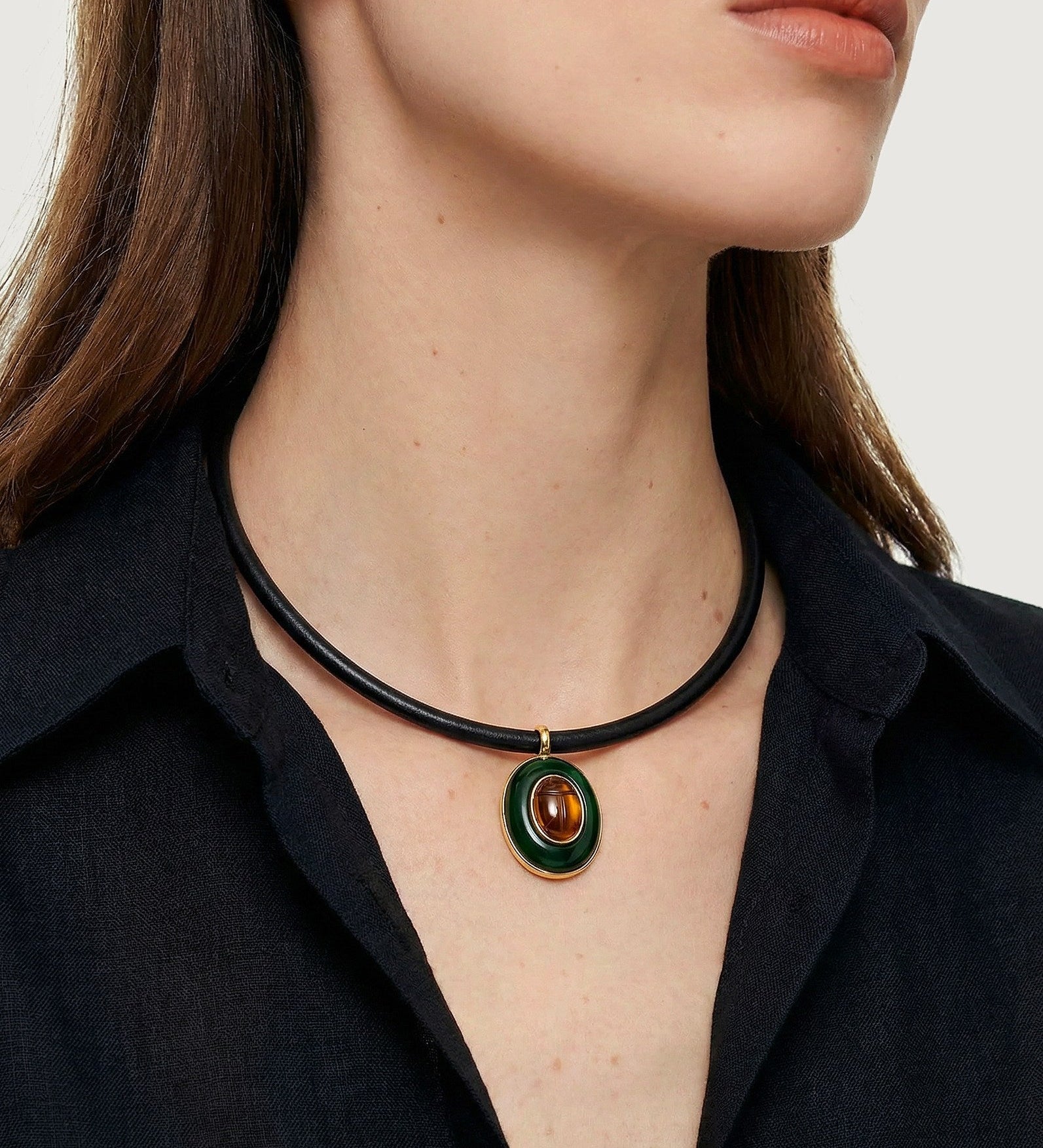 Veronica Beard - Tiger’s Eye Pendant Necklace