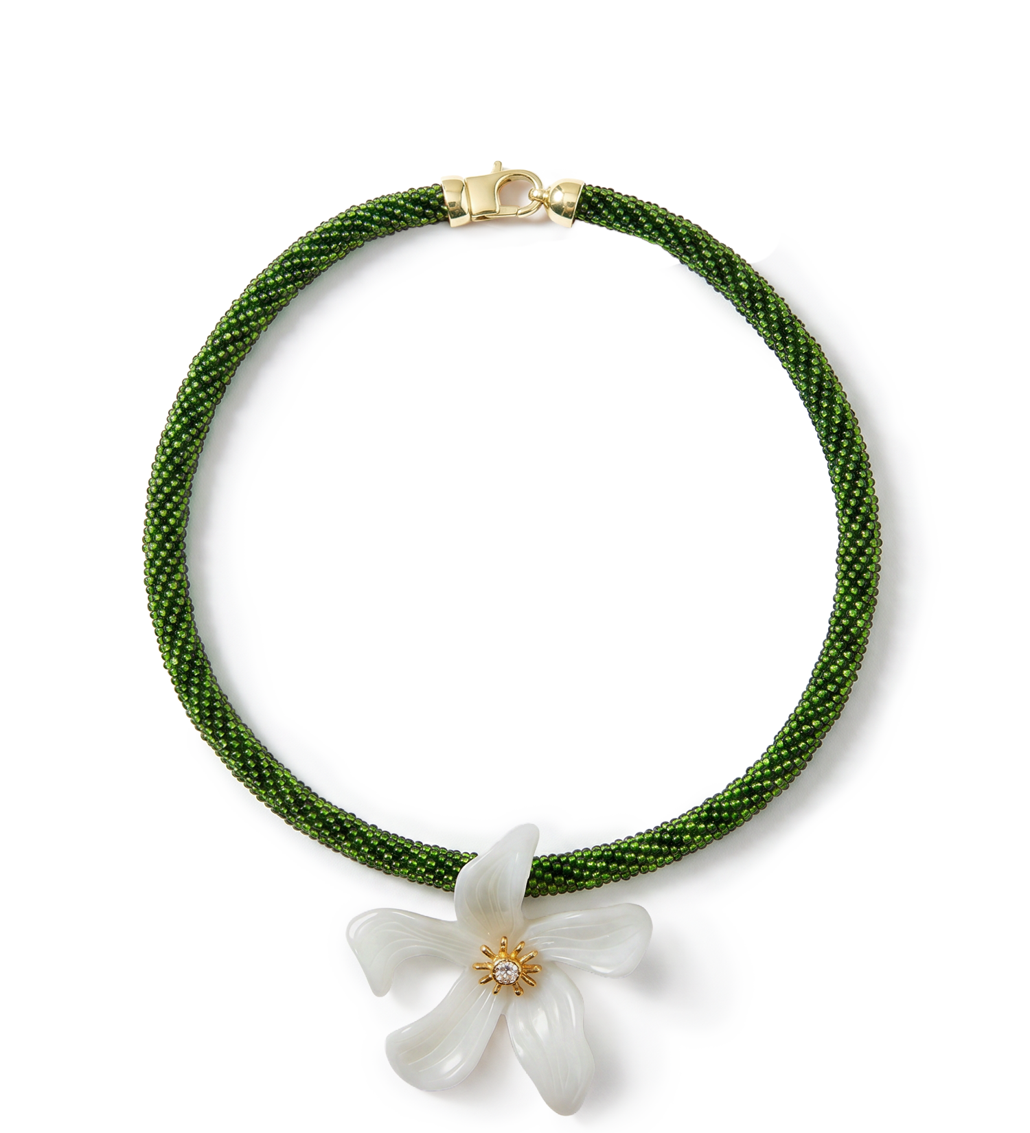 Veronica Beard - Flower Pendant Beaded Necklace