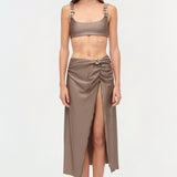 Simkhai - Kora Satin Wrap Midi Skirt